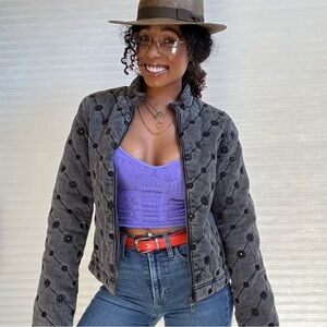 Desigual Quilted Sequin Denim Jacket